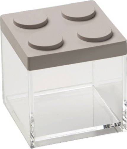Stapelbare Brickstore Bewaarcontainer, 0,5l, Bruin - Kunststof - Omada