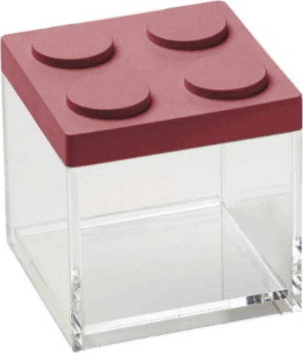 Stapelbare Brickstore Bewaarcontainer, 0,5l, Rood - Kunststof - Omada