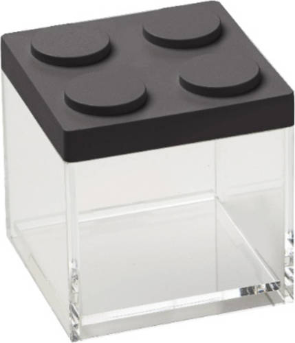 Stapelbare Brickstore Bewaarcontainer, 0,5l, Zwart - Kunststof - Omada