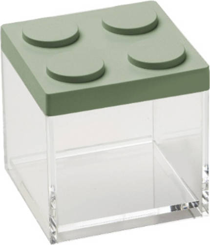 Stapelbare Brickstore Bewaarcontainer, 0,5l, Groen - Kunststof - Omada