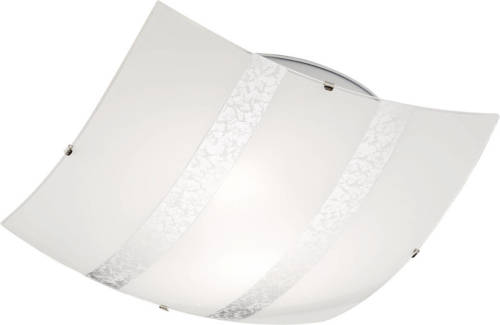 BES LED Led Plafondlamp - Plafondverlichting - Trion Niki - E27 Fitting - 2-lichts - Vierkant - Mat Zilver - Glas