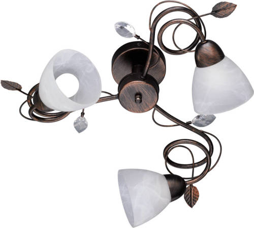 BES LED Led Plafondlamp - Plafondverlichting - Trion Trada - E14 Fitting - 3-lichts - Rond - Antiek Roestkleur - Aluminium