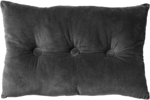 Dutch Decor Valerie - Sierkussen Velvet Charcoal Grey 40x60 Cm