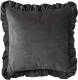 Dutch Decor Yara - Sierkussen Velvet Charcoal Grey 45x45 Cm - Grijs - Grijs