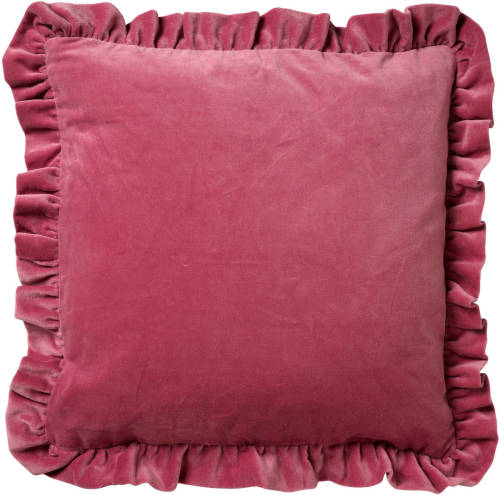 Dutch Decor Yara - Sierkussen Velvet Heather Rose 45x45 Cm - Roze - Roze