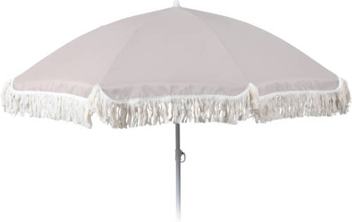 4Goodz Strandparasol Met Kantfranje 180 Cm - Grijs