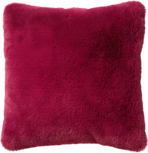 Dutch Decor Zaya - Sierkussen Unikleur Red Plum 45x45 Cm - Roze - Rood