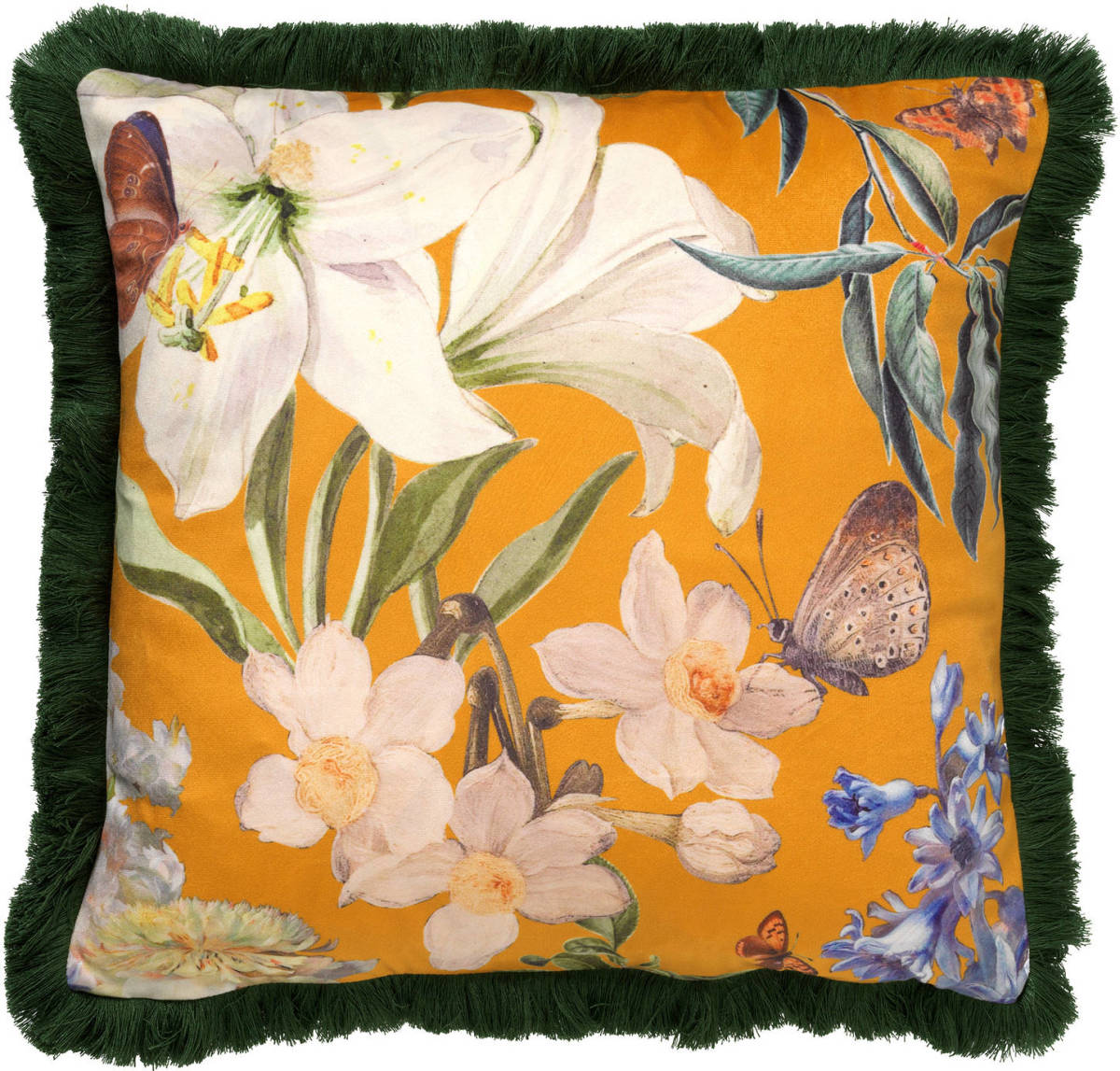 Dutch Decor Hanna - Sierkussen Met Bloemenpatroon Golden Glow 45x45 Cm