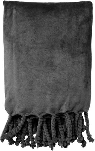 Dutch Decor Florijn - Plaid Charcoal Grey 150x200 Cm