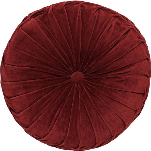 Dutch Decor Kaja - Sierkussen Rond Velvet Merlot 40 Cm