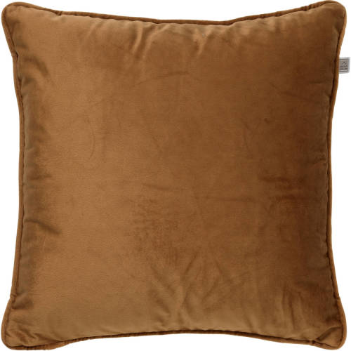 Dutch Decor Finn - Sierkussen Velvet Tobacco Brown 45x45 Cm