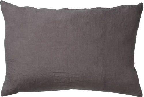 Dutch Decor Linn - Kussenhoes Linnen Charcoal Grey 40x60 Cm