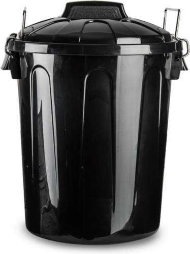 Forte Plastics Afvalemmers/vuilnisemmers Zwart 21 Liter Met Deksel - Prullenbakken