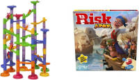 Hasbro Spellenset - Bordspel - 2 Stuks - Knikkerbaan 112-delig & Risk Junior