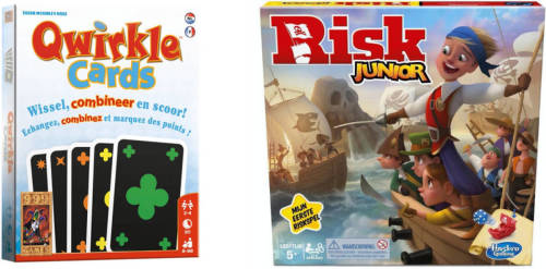 Hasbro Spellenset - Bordspel - 2 Stuks - Qwirkle Kaartspel & Risk Junior