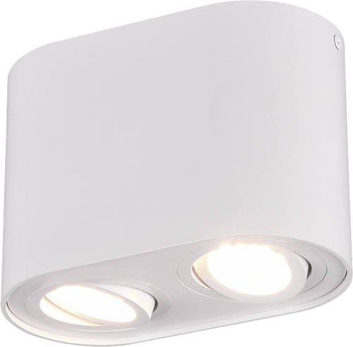 BES LED Led Plafondlamp - Plafondverlichting - Trion Cosmin - Gu10 Fitting - 2-lichts - Rechthoek - Mat Wit - Aluminium