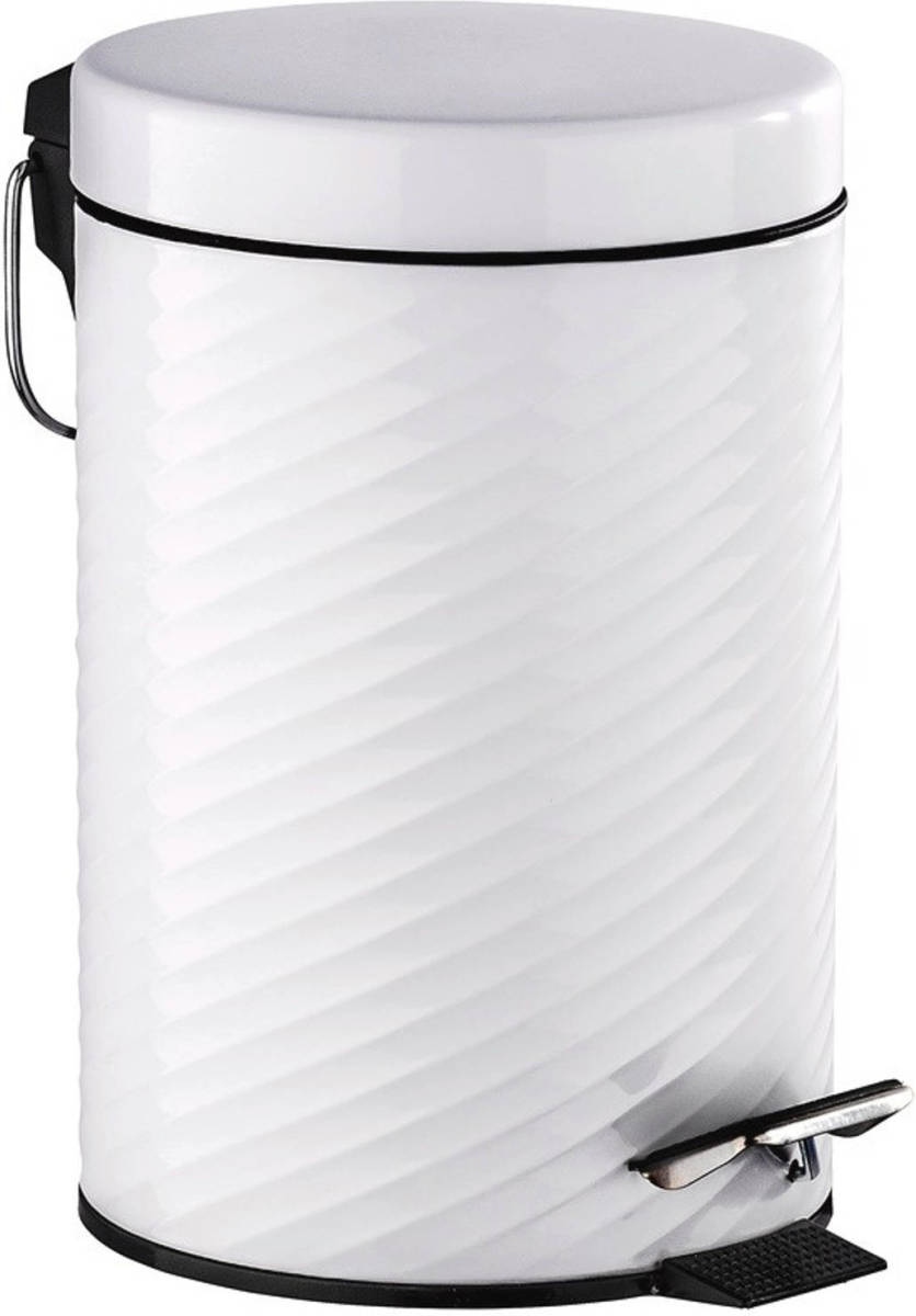 Wenko Pedaalemmer Spiro 3 Liter 22 X 26 Cm Rvs Wit