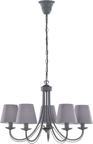 BES LED Led Hanglamp - Hangverlichting - Trion Citra - E14 Fitting - 5-lichts - Rond - Beton - Aluminium