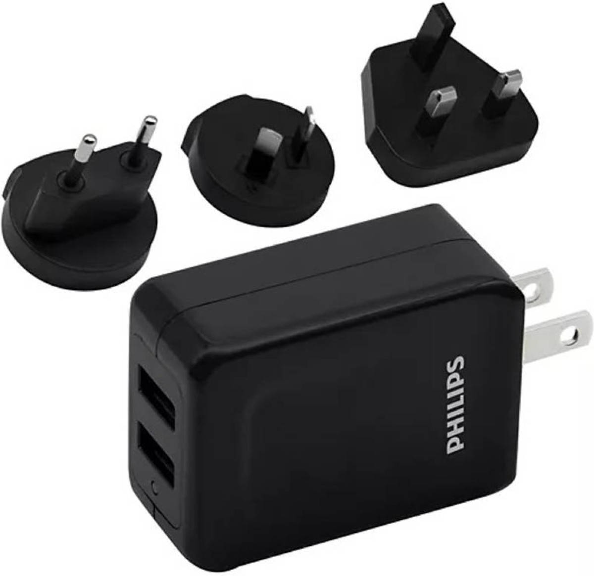 Philips Reisoplader - Dlp2610t/00 - 2x Usb - 3 Wereldstekkers