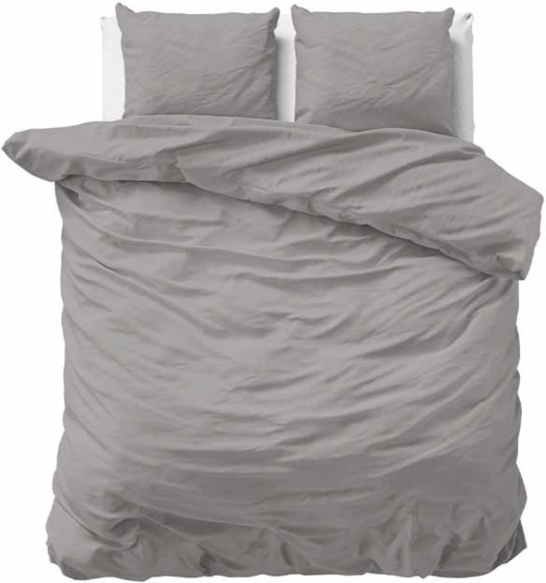 Primaviera Deluxe Uni Satijn - Grijs 2-persoons (200 x 200/220 cm + 2 kussenslopen) Dekbedovertrek