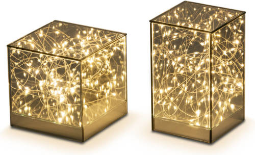 DistinQ Led Kubus - Spiegelglas Met Infinity Effect - 25 Led Lampen 15x15x15cm