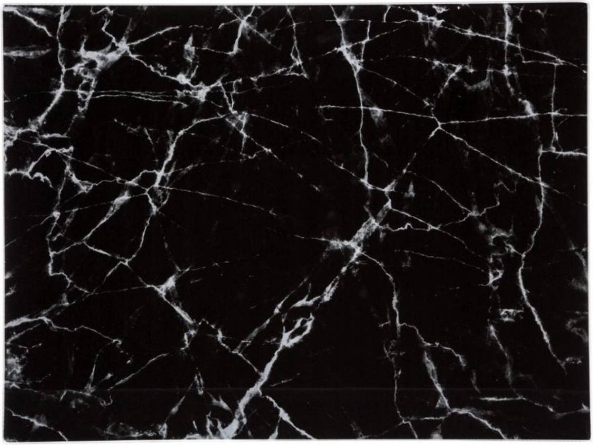 Orange85 Snijplank - Glas - Marmerlook - Zwart - 40x30cm - Marmer - Hygiënisch - Anti Slip