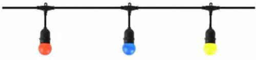BES LED Prikkabel E27 - 10 Fittingen - 10 Meter - 750w - Zwart