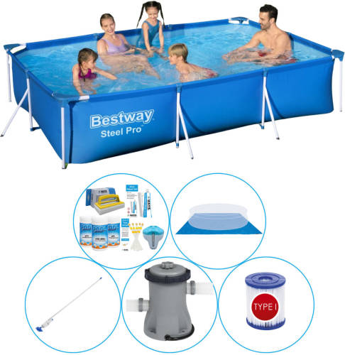 Bestway Steel Pro Rechthoekig 300x201x66 Cm - 6-delig - Zwembad Super Deal