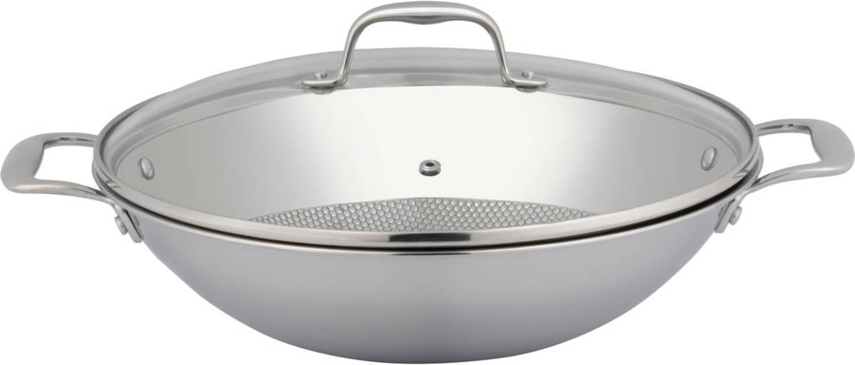 Sola - Wokpan Tri-ply - Ø 32 Cm - Zilver - Inclusief Deksel