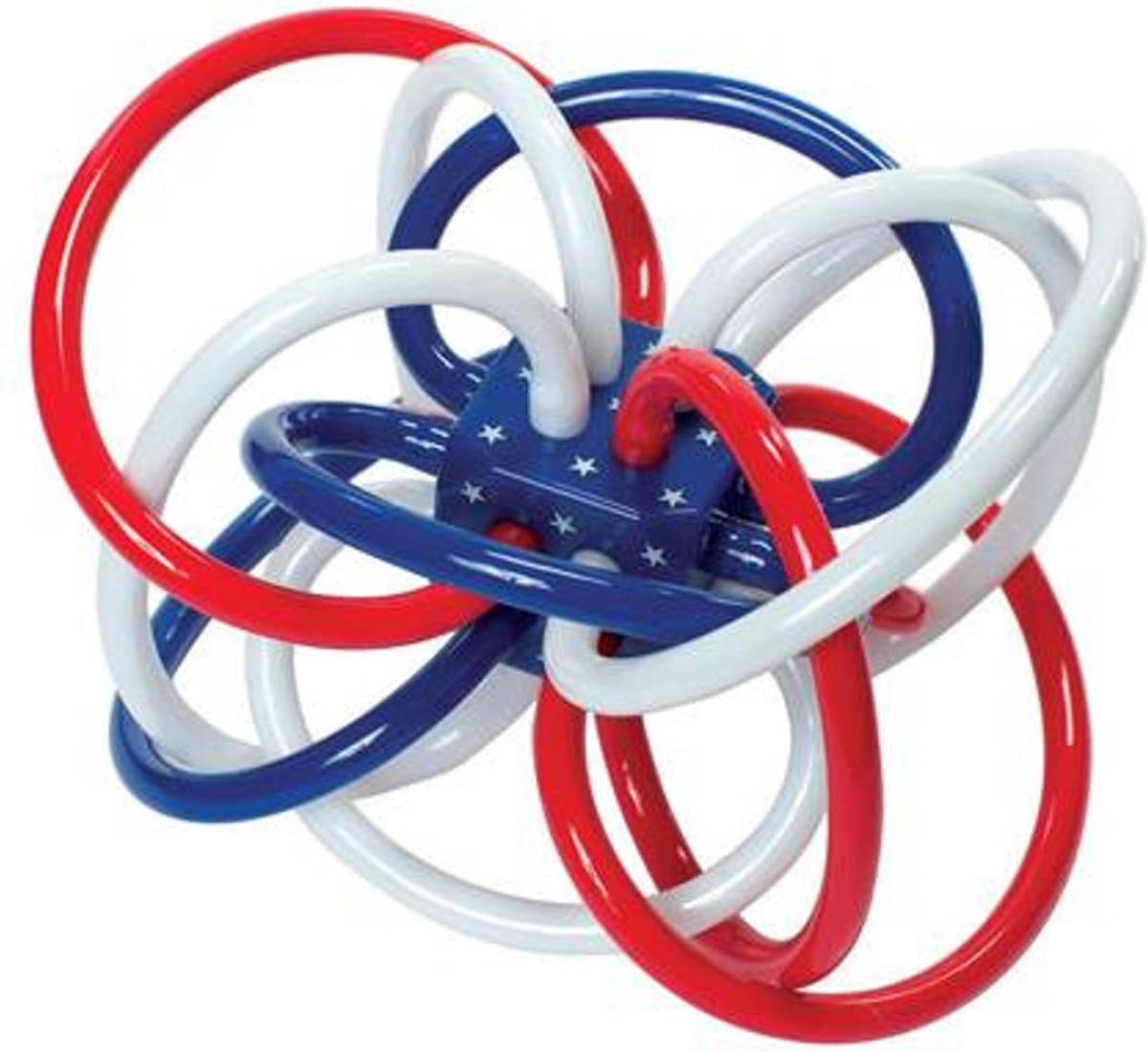 Manhattan Toy Bijtring Junior 8,9 Cm Siliconen Rood/wit/blauw