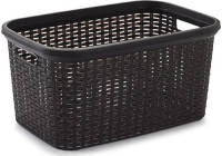 Forte Plastics Kunststof Open Rotan Wasmand Van 35 Liter In Het Donkerbruin - Wasmanden