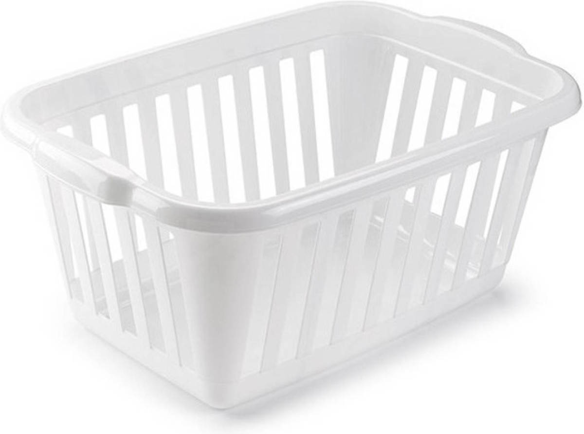 Forte Plastics Kunststof Open Wasmand Van 35 Liter In Het Wit - Wasmanden