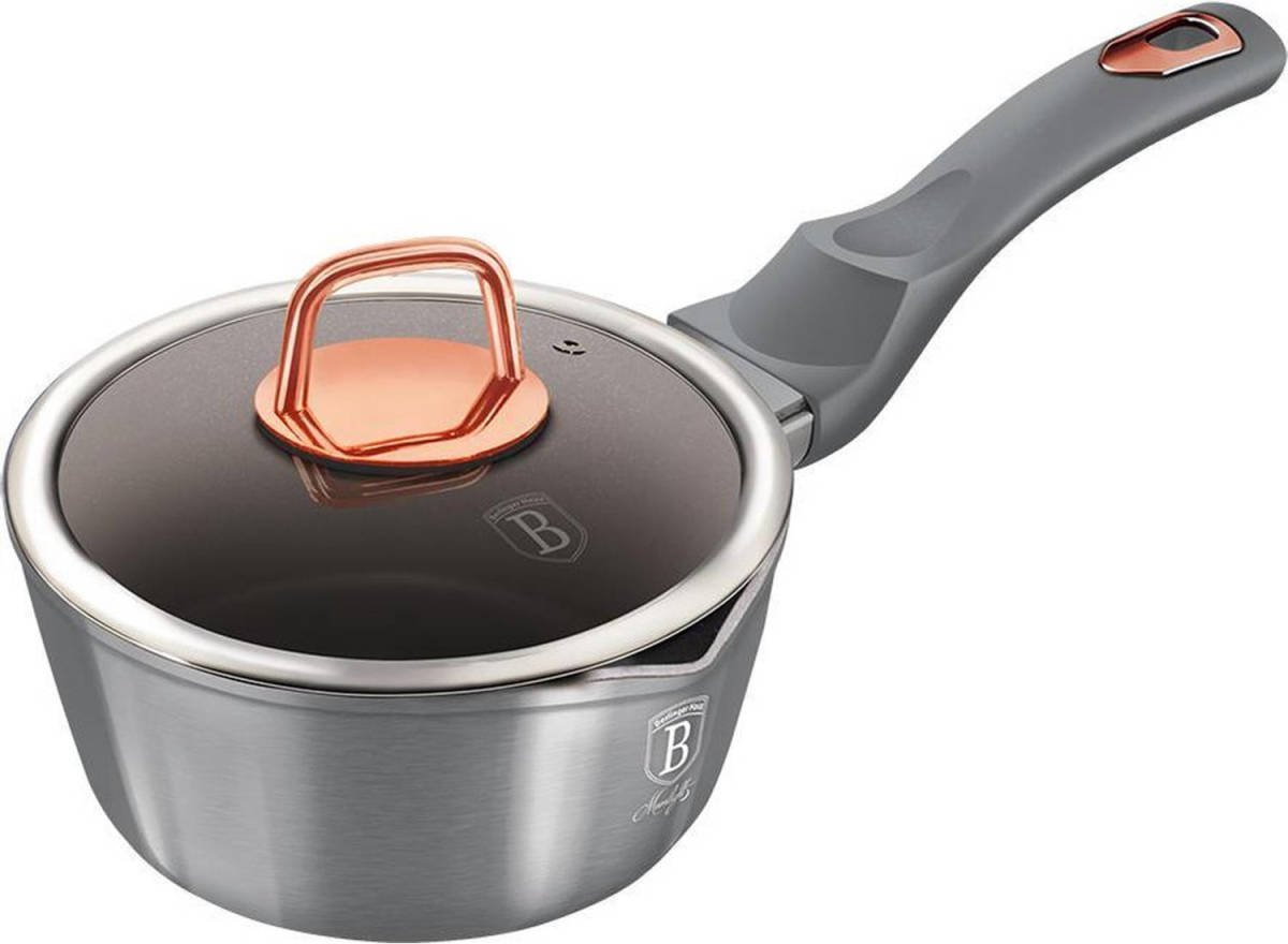 BerlingerHaus Berlinger Haus 6010 - Metallic Grey Line - Steelpan Met Tuit En Deksel