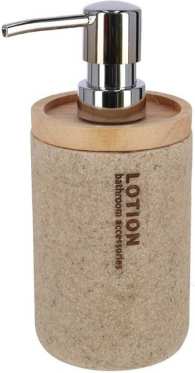 Gerimport Zeepdispenser Earth 7,5 X 17 Cm Hars Lichtbruin