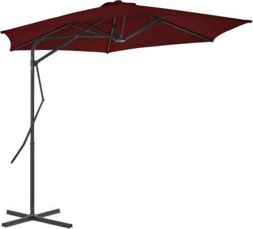 VidaXL Parasol Met Stalen Paal 300x230 Cm Bordeauxrood