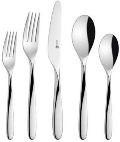 Sola - Twist - Bestekset 6 Persoons - 24 Delig - Zilverwit Edelstaal 18/10 - Hoogwaardig Rvs
