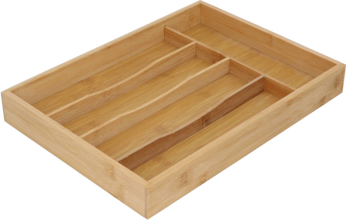 4Goodz Bestekbak Bamboe 25x34x4,2 Cm - 34cm Diep - Bruin