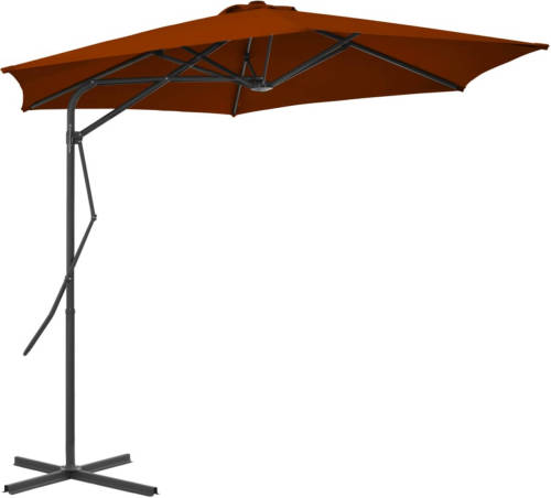 VidaXL Parasol Met Stalen Paal 300x230 Cm Terracottakleurig