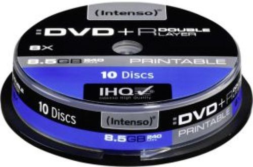 1x10 Intenso DVDR 8.5GB 8x Speed. dubbel laags printable