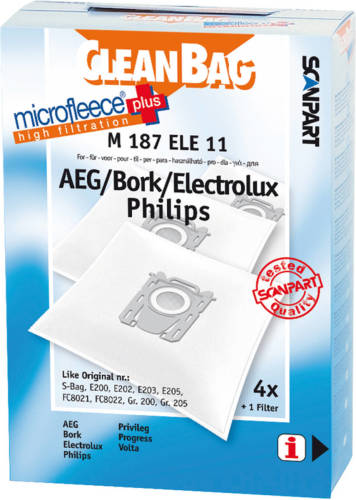 Scanpart M187ele11 Microfleece+ S-bag Stofzak 4stuks