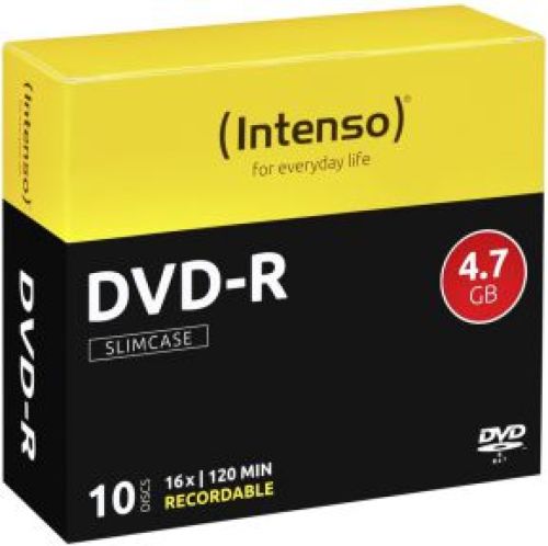 1x10 Intenso DVD-R 4.7GB 16x Speed. Slimcase