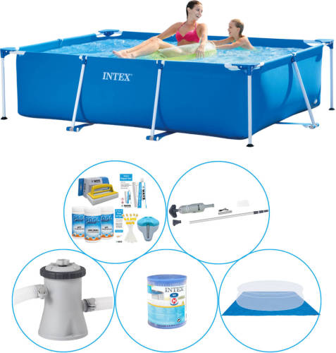 Intex Frame Pool Rechthoekig 220x150x60 Cm - 6-delig - Zwembad Inclusief Accessoires