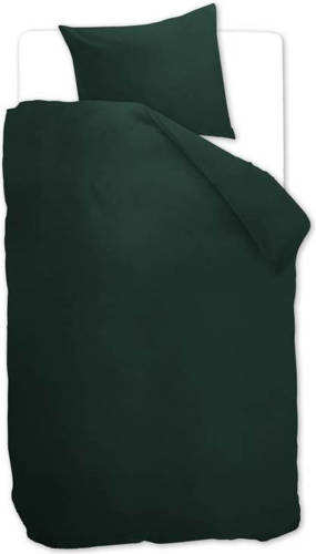 Beddinghouse Organic Basic Dekbedovertrek - 1-persoons (140x200/220 Cm + 1 Sloop) - Katoen - Dark Green