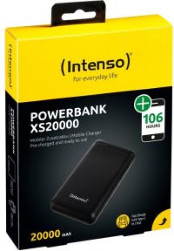 Intenso Powerbank XS20000 zwart 20000 mAh incl. USB-A to Type-C