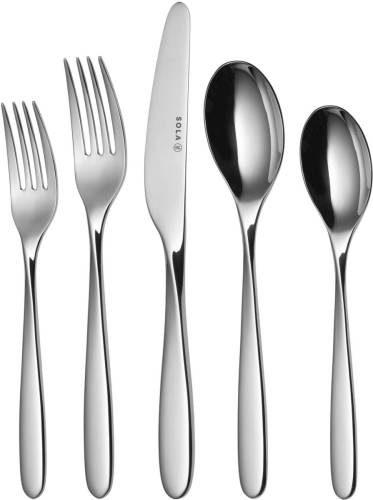 Sola - Twist - Bestekset 12 Persoons - 100 Delig - Zilverwit Edelstaal 18/10 - Hoogwaardig Rvs