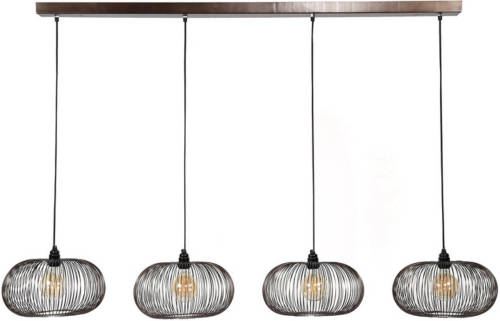 Livin24 Industriële Hanglamp Hailey 4-lichts Metaal