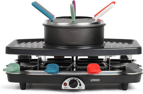 Livoo - Raclette Maker - Grill - Fondue - Voor 8 Personen