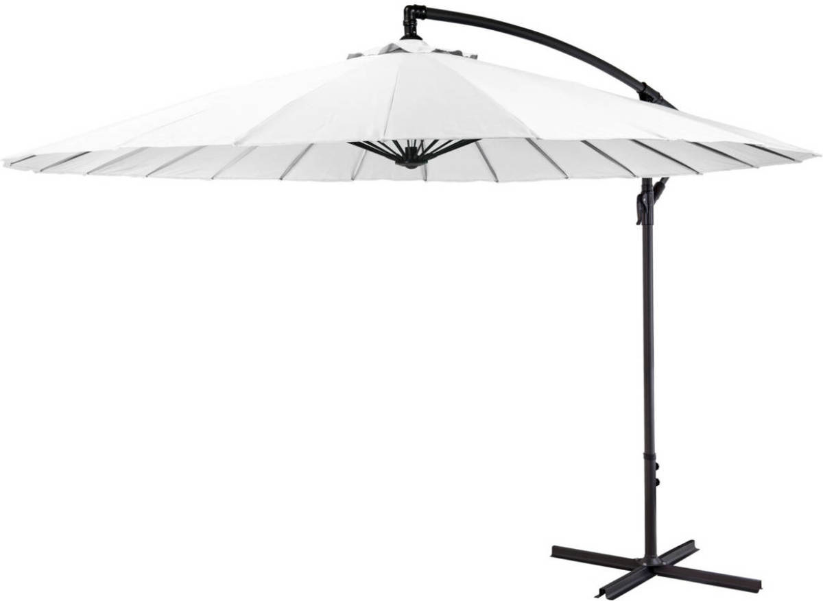 4Goodz Shanghai Zweefparasol 300 Cm Met Kruisvoet - Wit