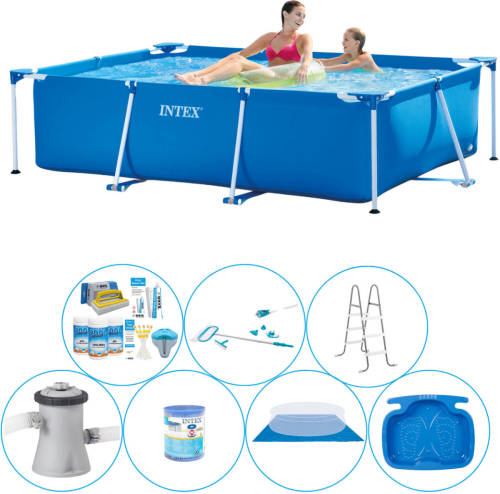 Intex Frame Pool Rechthoekig 220x150x60 Cm - 8-delig - Alles In 1 Zwembad Pakket