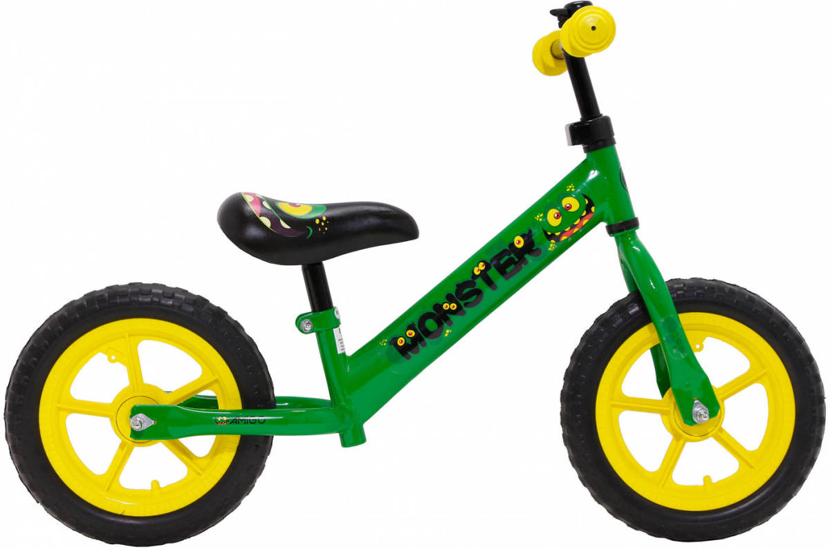 Amigo Loopfiets Met 2 Wielen Monster 12 Inch Junior Groen